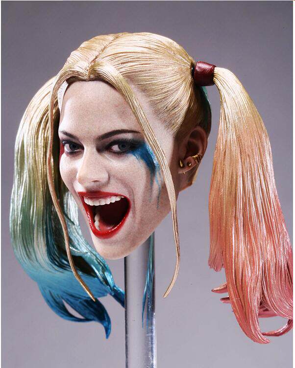 现货女兵人小丑女哈利奎因笑脸头雕高质量头发兵人专区