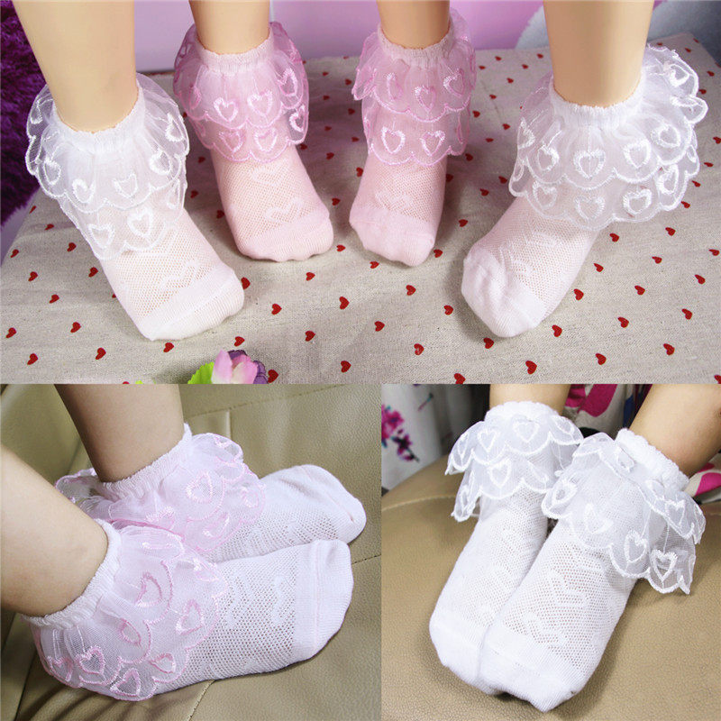 纯棉儿童花边袜网眼表演白色蕾丝公主舞蹈女夏3-5-9-12岁学生包邮