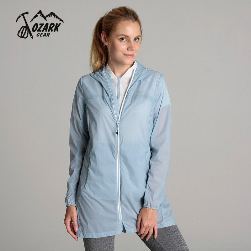 ozark奥索卡户外女薄款防风拨水防晒舒适透气运动防晒衣