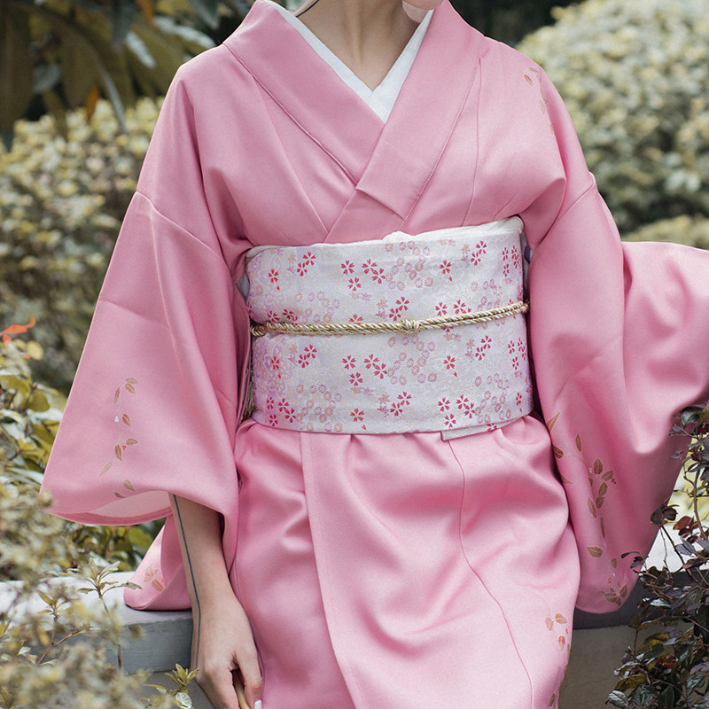 和服山鸟配件腰带访问付下浴衣正装可用提花腰带