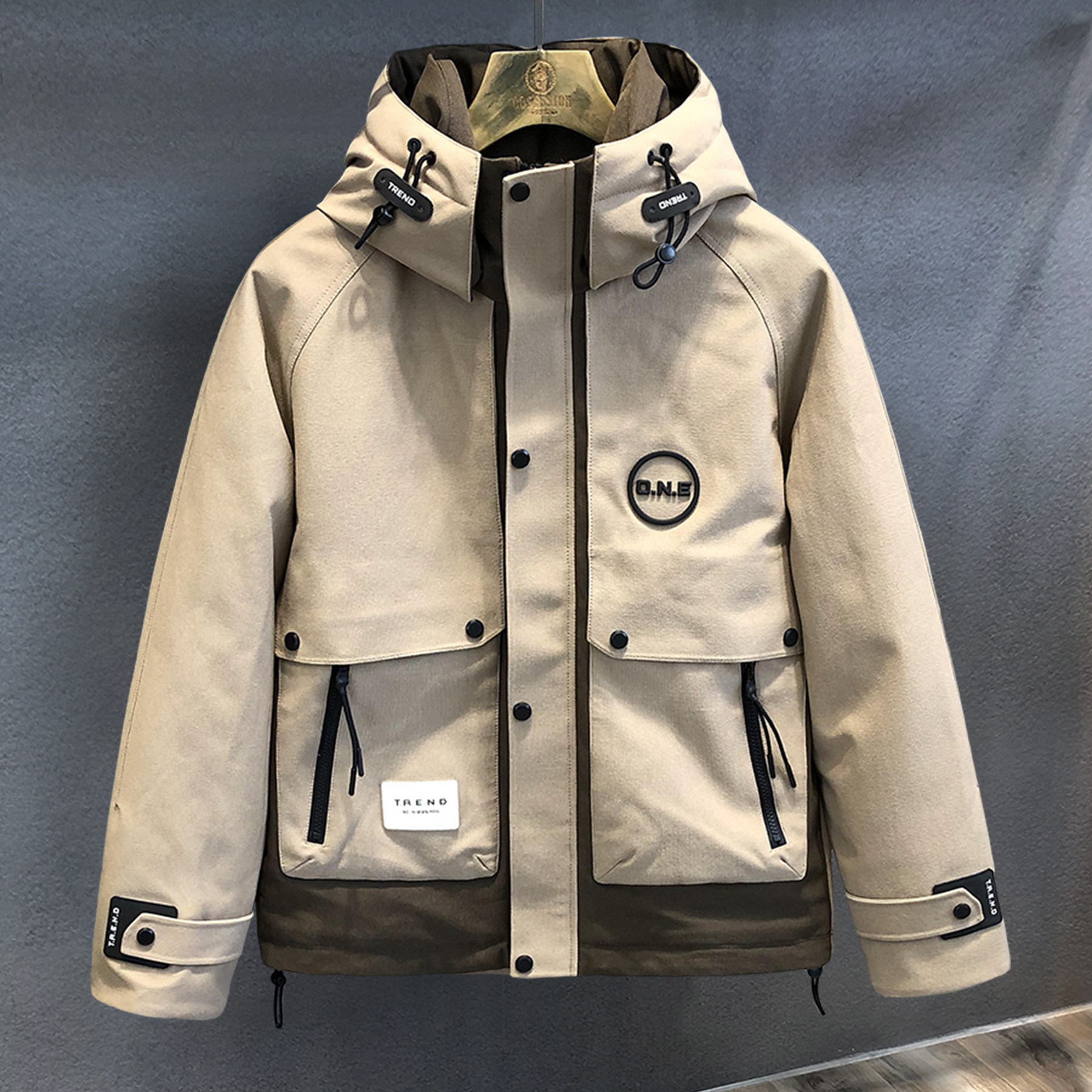 硬壳重磅加厚山系营地工装羽绒服男士冬季保暖羽绒服