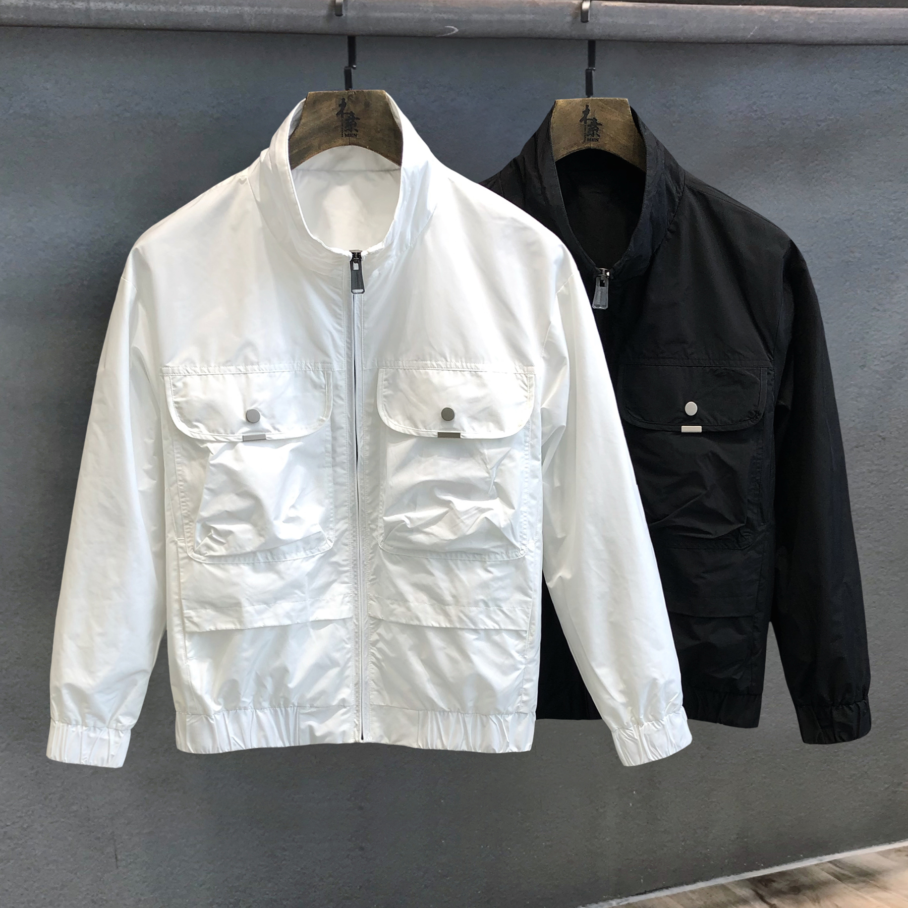 机能风高街潮牌网红ins立领夹克男士潮流休闲外套男生春秋上衣男