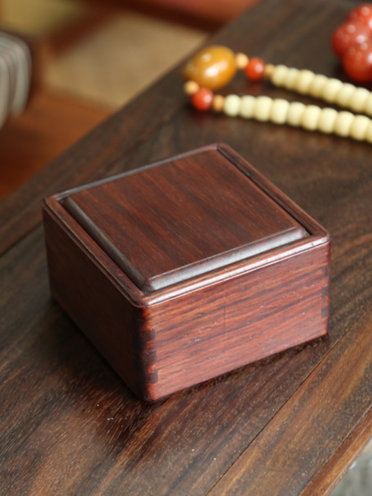 正品酸枝红木小首饰盒玉石盒印章盒珠宝推盒抽拉式收纳木质盒工艺