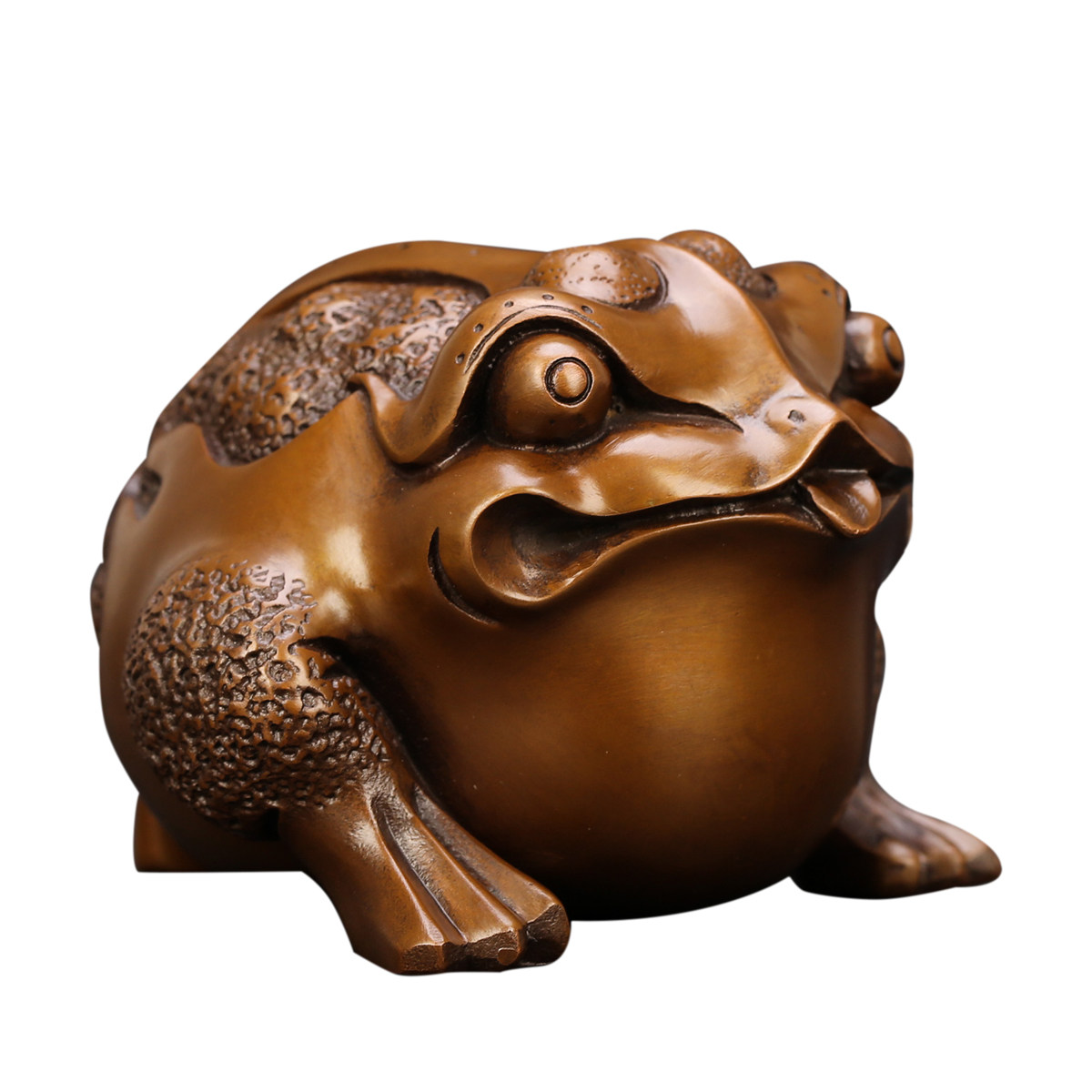 匠泽铜魂纯铜金蟾吐舌紫铜足金蟾蜍工艺品摆件摆件