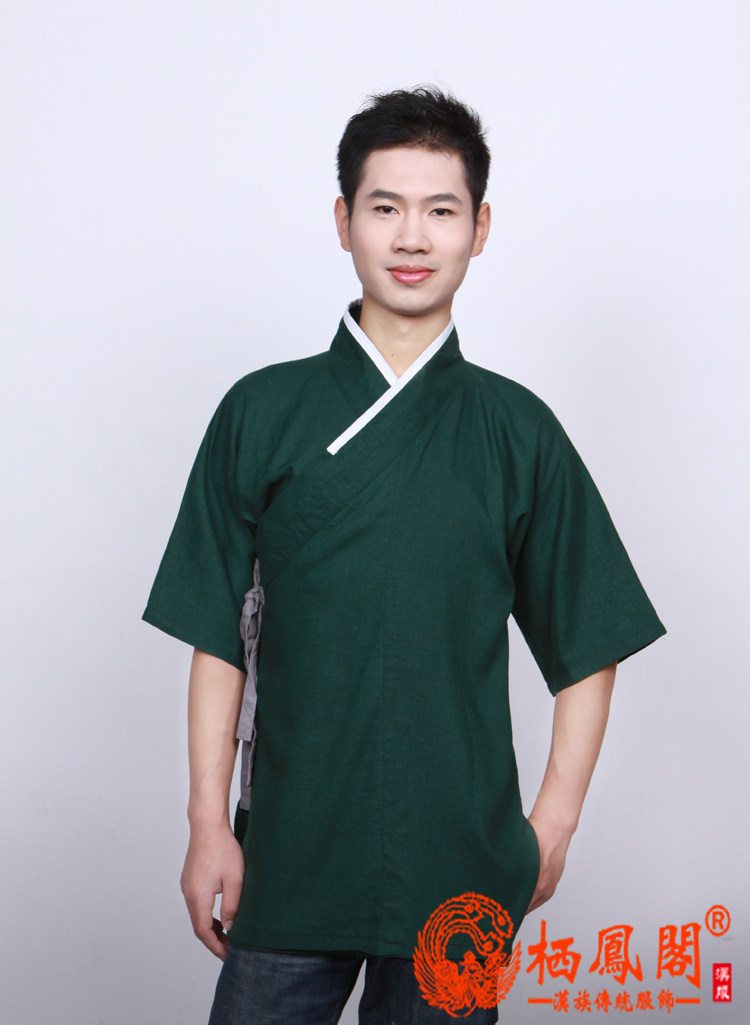 汉服栖凤阁短打家居服汉元素改良短褐古装短袖民族汉服