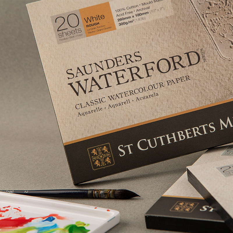 获多福棉水彩本水彩纸waterford300g棉桨细纹四面封胶素描