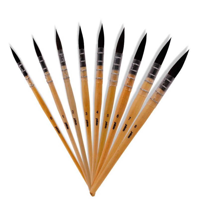 水彩画笔美术专用绘画国画毛笔尖头毛水彩动物水粉