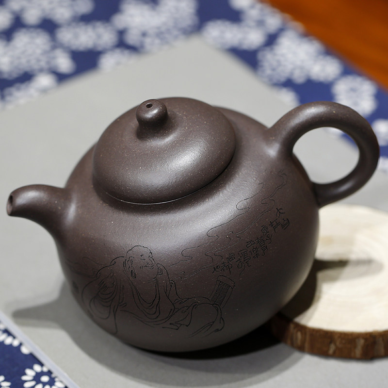 三脚小君天青原矿手工纯全乳鼎范小君高工紫砂壶茶壶