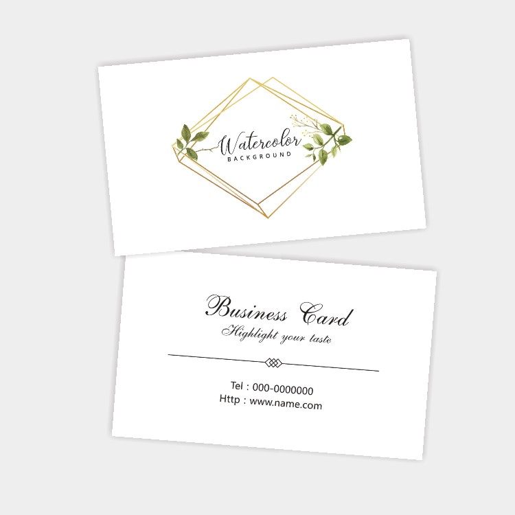 小清新水彩手绘文艺范鲜花店个人创意名片定制作免费设计印刷订做