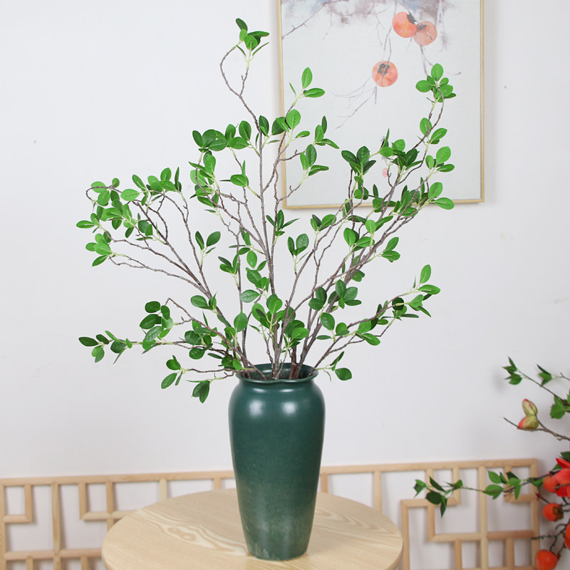 中式仿真花插插花配叶长枝落地米兰叶绿叶子仿真花