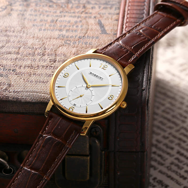 专柜同款罗西尼启迪系列手表男正品防水简约皮带男表女表sr6461