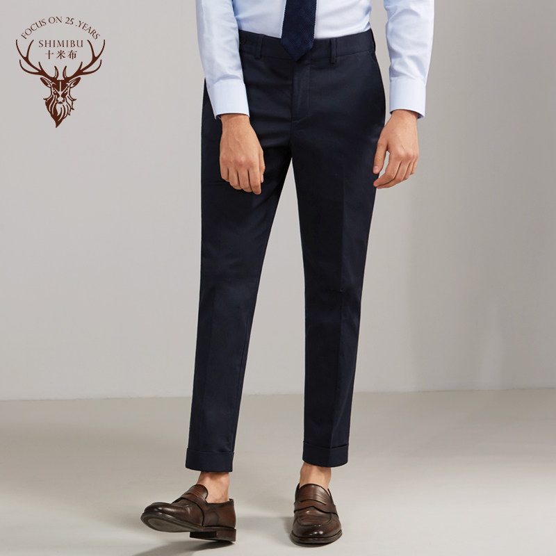 十米米布新款白色纹理西裤商务休闲西装裤脚西裤