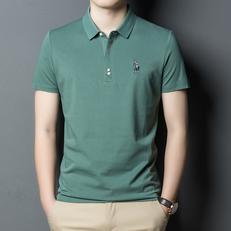 夏季衫男polo保罗中青年休闲商务丝光男士潮流t恤