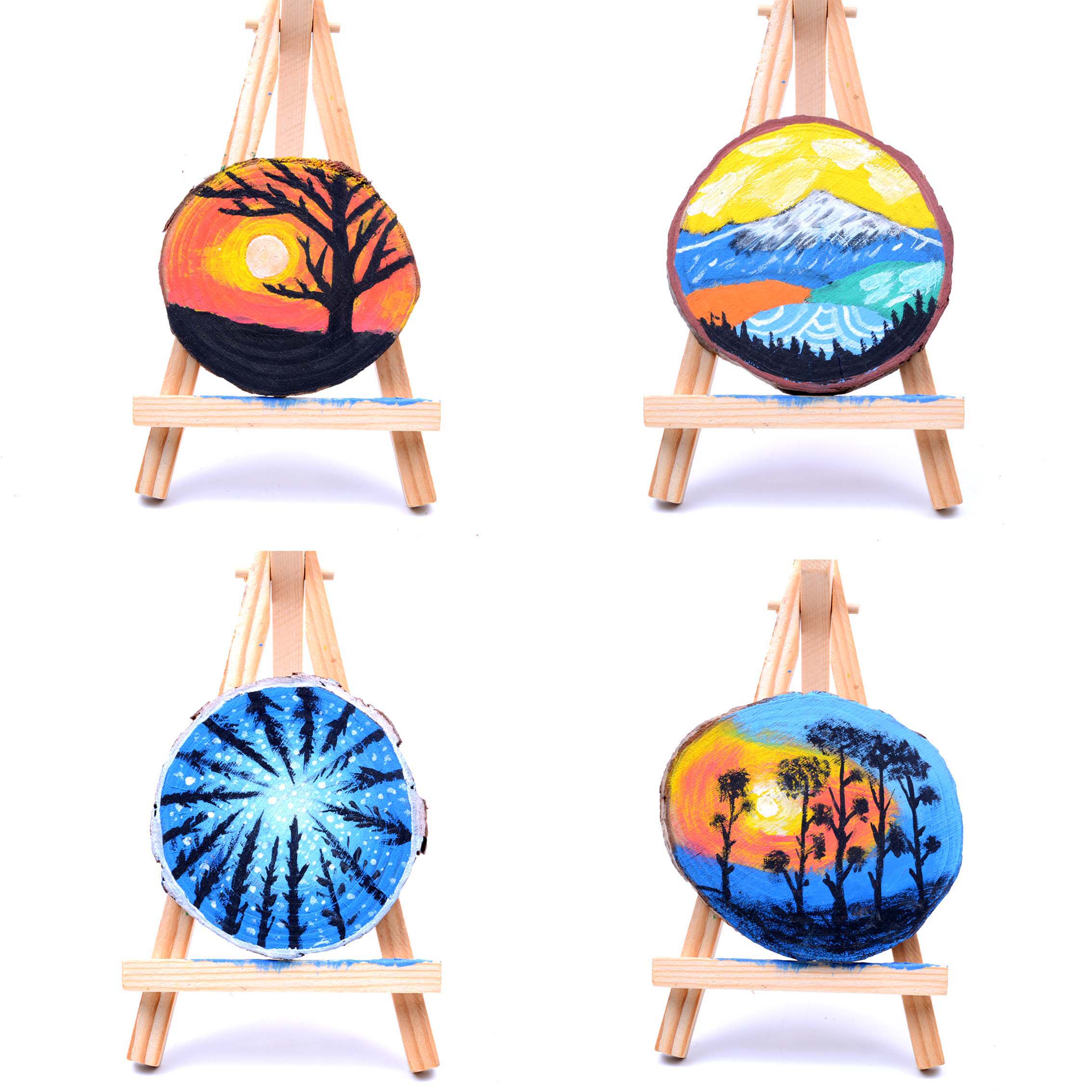 原木片圆木片年轮木片 儿童diy手绘雕刻木片画木头画装饰拍摄道具