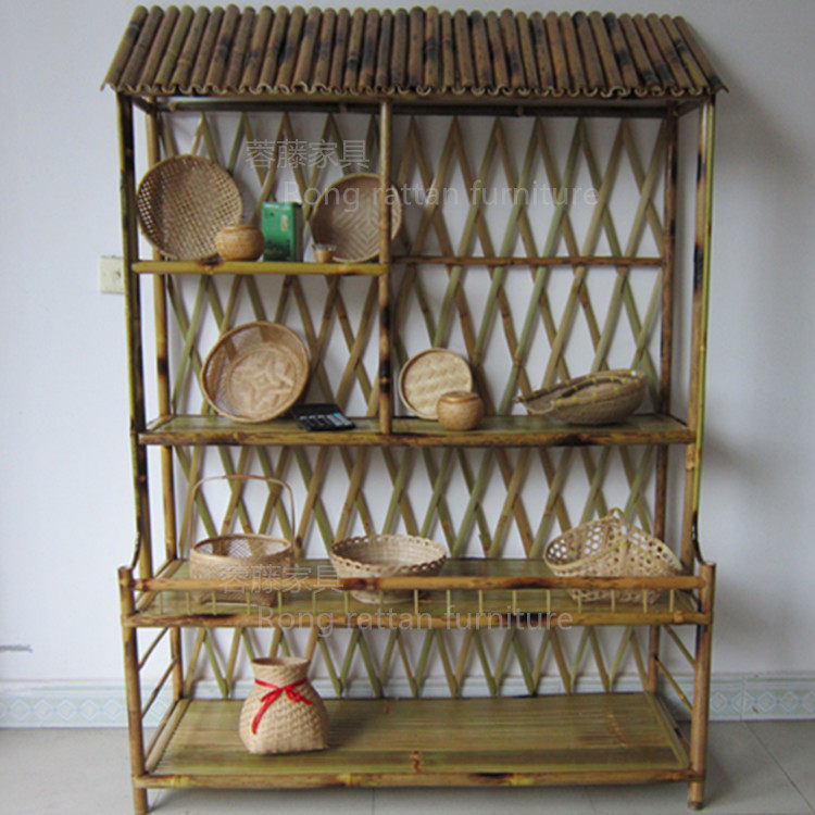 竹家具竹架 农产品展示架 陈列架 会场展厅 超市 酒店置物架货架