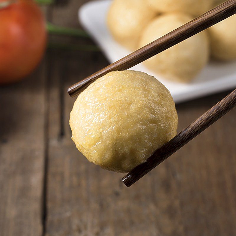 四海海鱼蛋炸大粒5斤装火锅关东便利店麻辣烫咖喱鱼丸