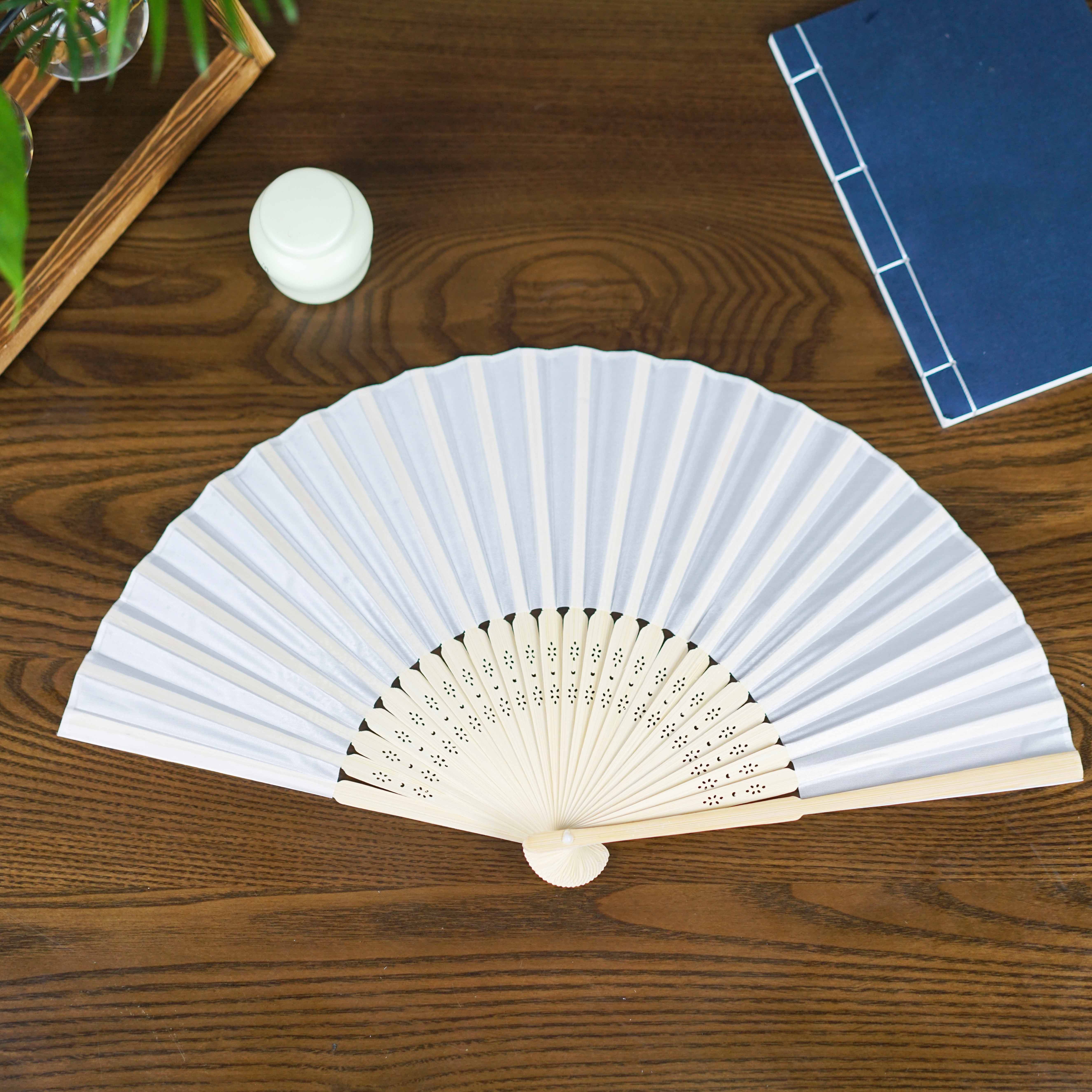 7寸幼儿园绘画橱窗摄影道具装饰小扇扇子布扇工艺扇