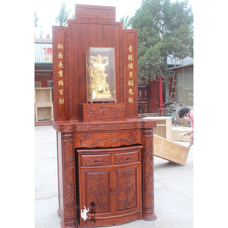 供桌新款财神关公家用供台定制实木佛柜