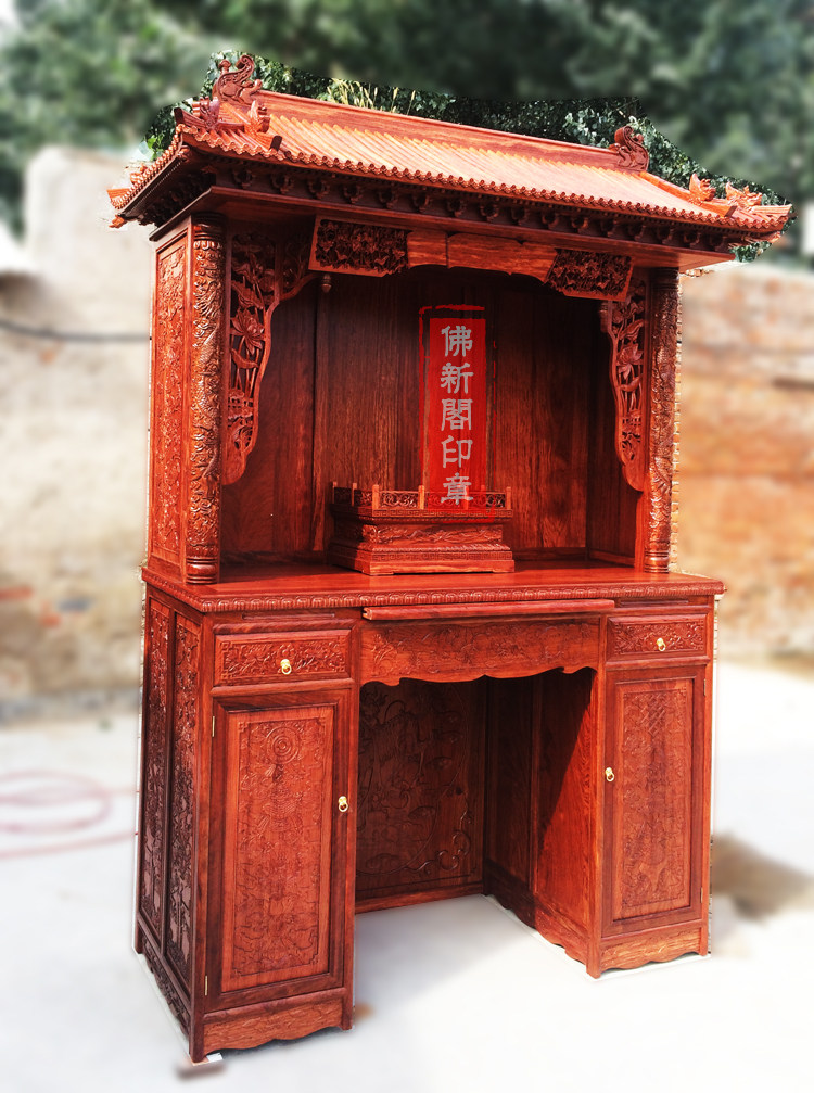 佛龛巴西花梨佛柜神龛神楼佛堂定制设计实木佛柜