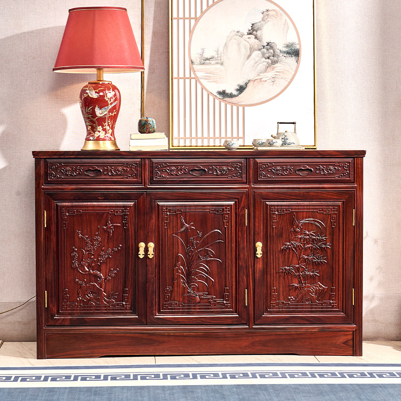 红木餐边柜印尼酸枝木茶水柜餐厅中式实木酒柜红木餐边柜