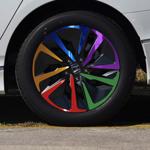 轮毂装饰碳纤轮圈车轮贴膜改装锐酷版贴纸轮廓汽车装饰贴