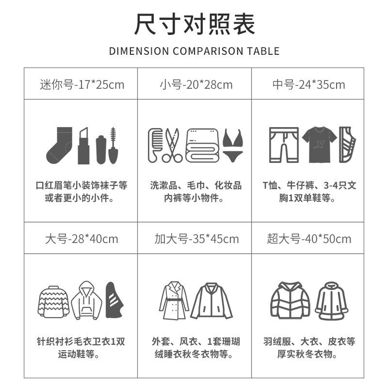 旅行衣服整理透明收纳行李箱衣物内衣内裤袜子其他收纳袋