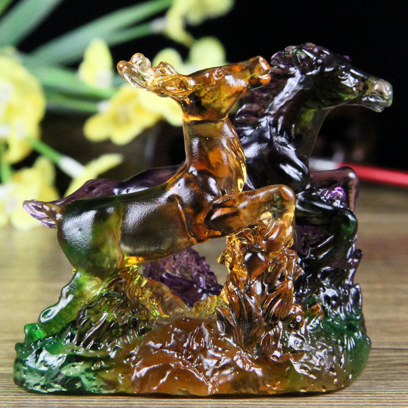 2022年生肖属马虎年宋韶光吉祥物禄马交驰吊坠办公室摆件