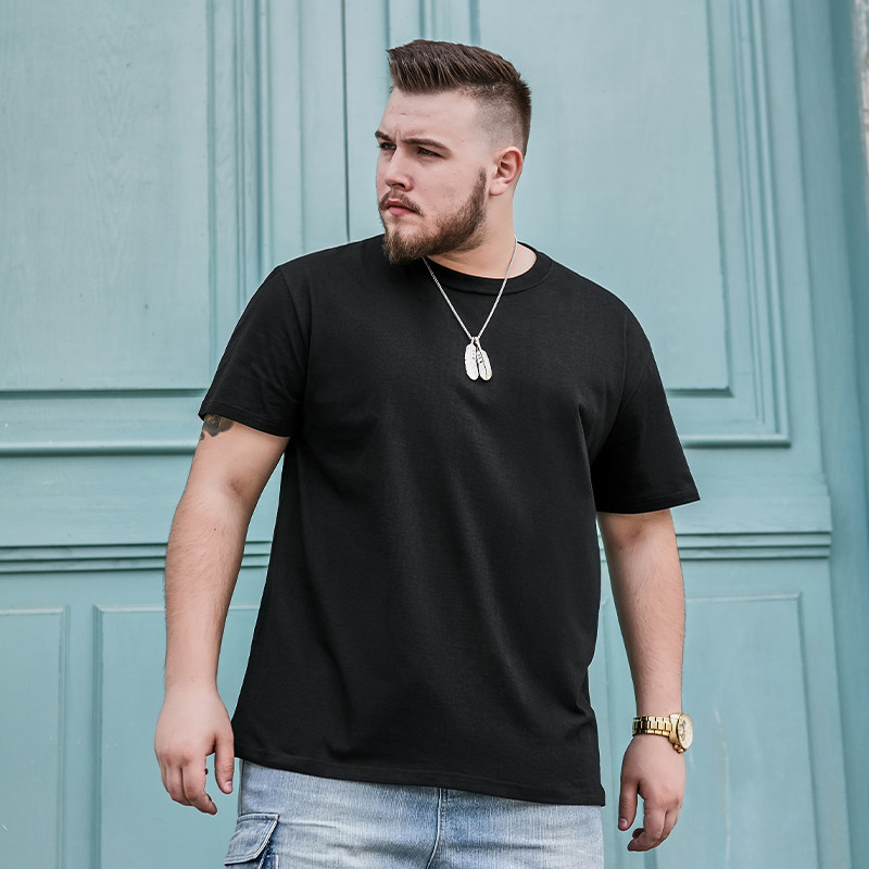 胖哥哥大码男装胖子短袖恤男肥佬两件宽松体恤t恤