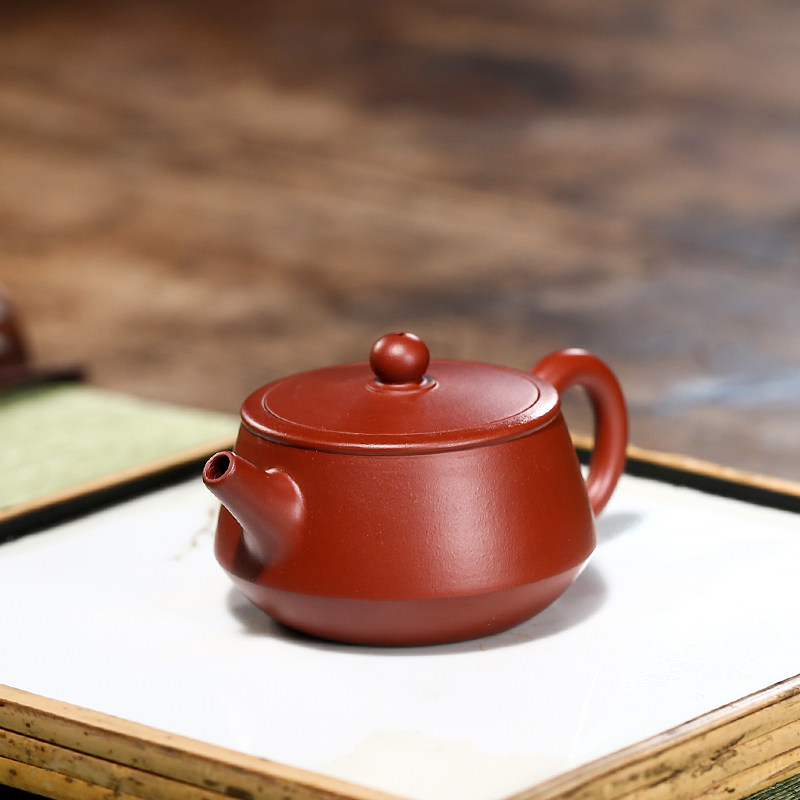 宜兴兴纯手工紫砂壶大红红袍容量石瓢壶柱础壶功夫茶壶