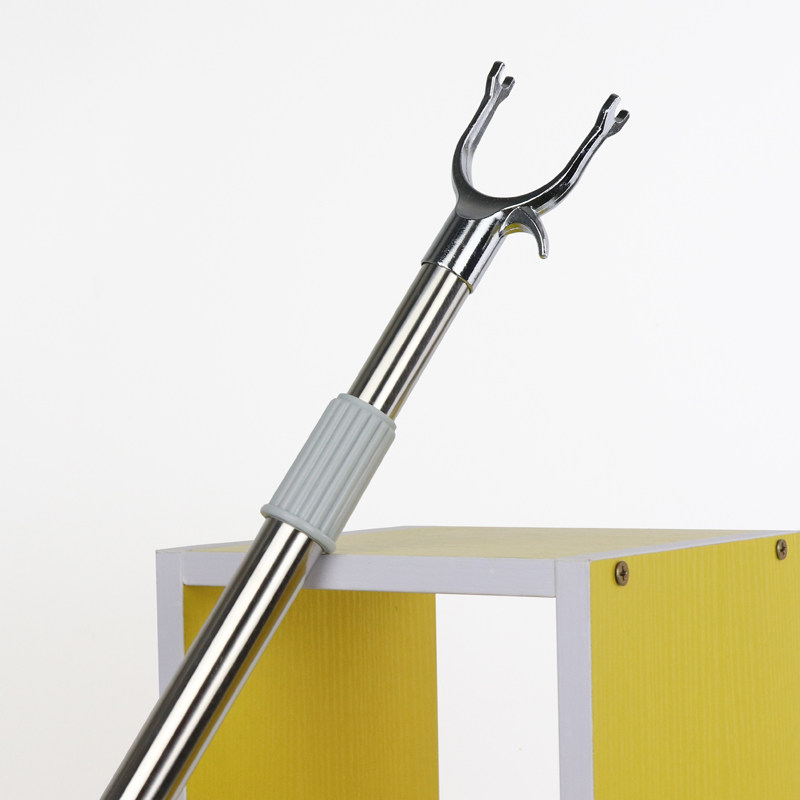 叉杆撑衣加长长衣不锈钢伸缩杆丫叉晒衣服竿粗晾衣杆