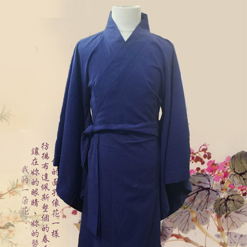 粗布棉麻演出演出服服装古装汉服男战国秦汉三国民族服装