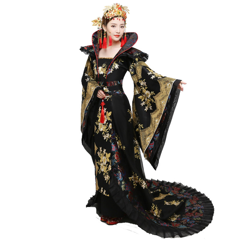 古装女款唐朝武则天皇后拖尾贵妃古典舞蹈走秀民族服装