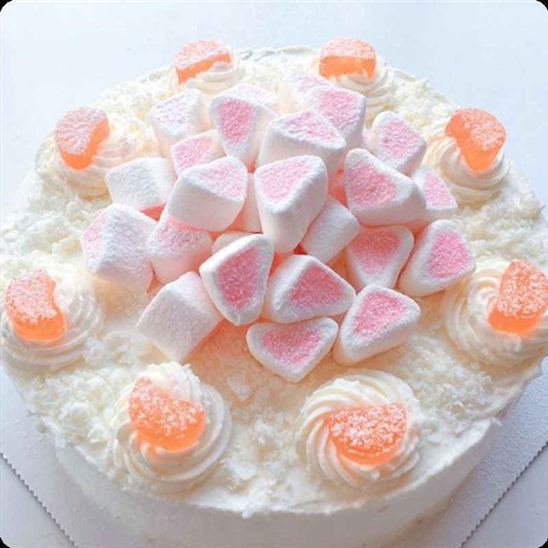 红麦谷1000g棉花糖香橙味心形软糖包装喜糖即食零食咖啡伴侣