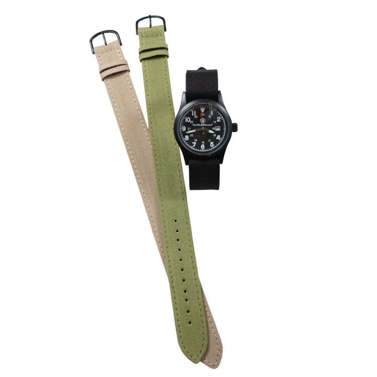smithwesson史密斯威森militarywatch军迷手表老式帆布表带军迷手表