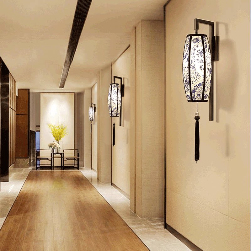 新中式墙灯装饰复古楼梯走廊网红led感应灯