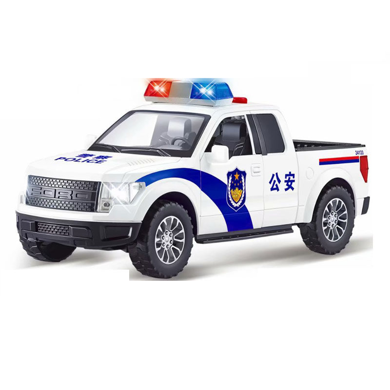 林达玩具警车惯性车大号儿童音乐汽车模型摩托公安车救护车皮卡车