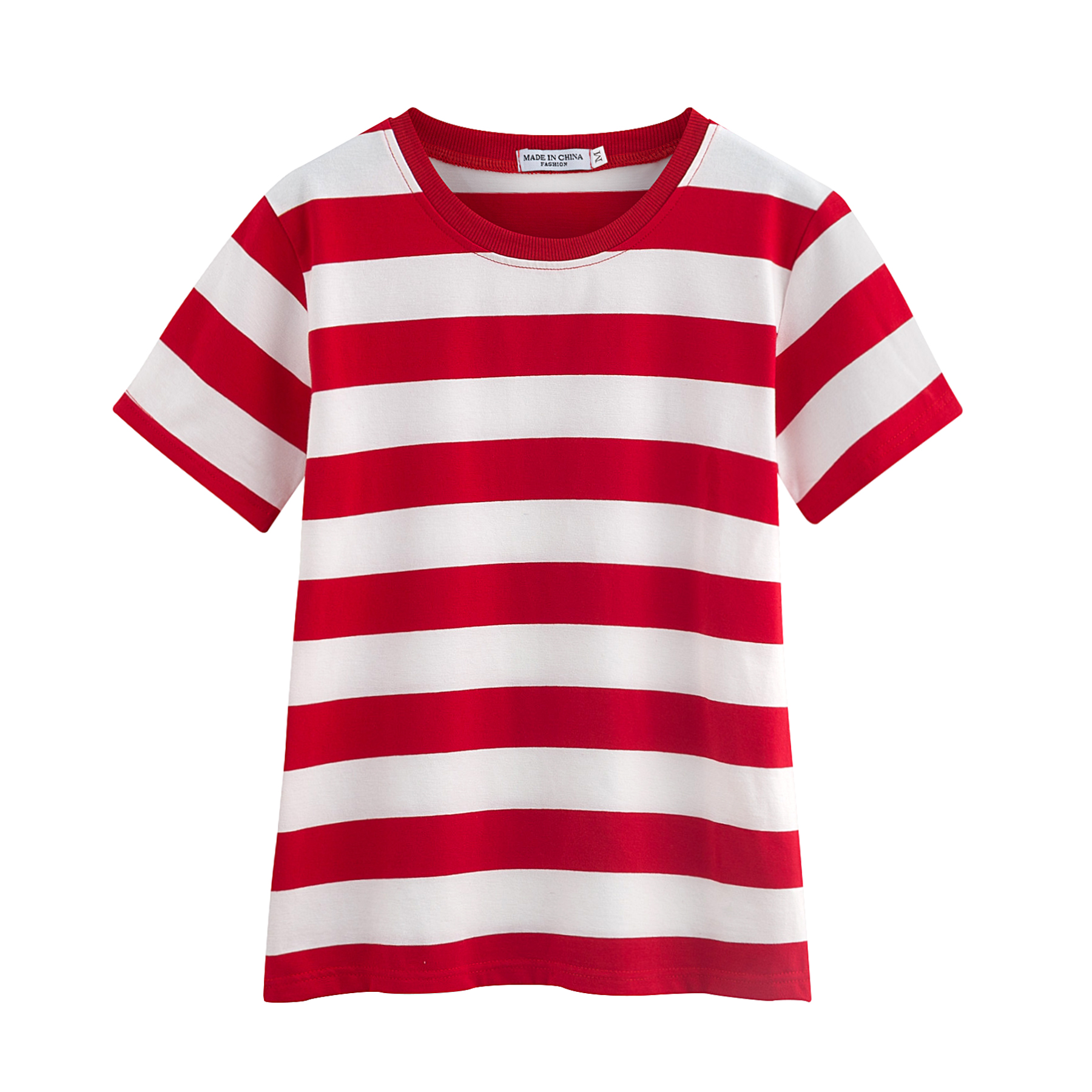 夏季ins超火原宿条红白纹短袖t恤女新款韩版宽松学生半袖体恤上衣