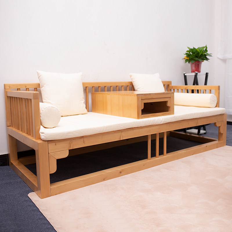 实木推拉罗汉床新中式沙发床塌禅意茶室卧榻小户型客厅睡塌卧塌