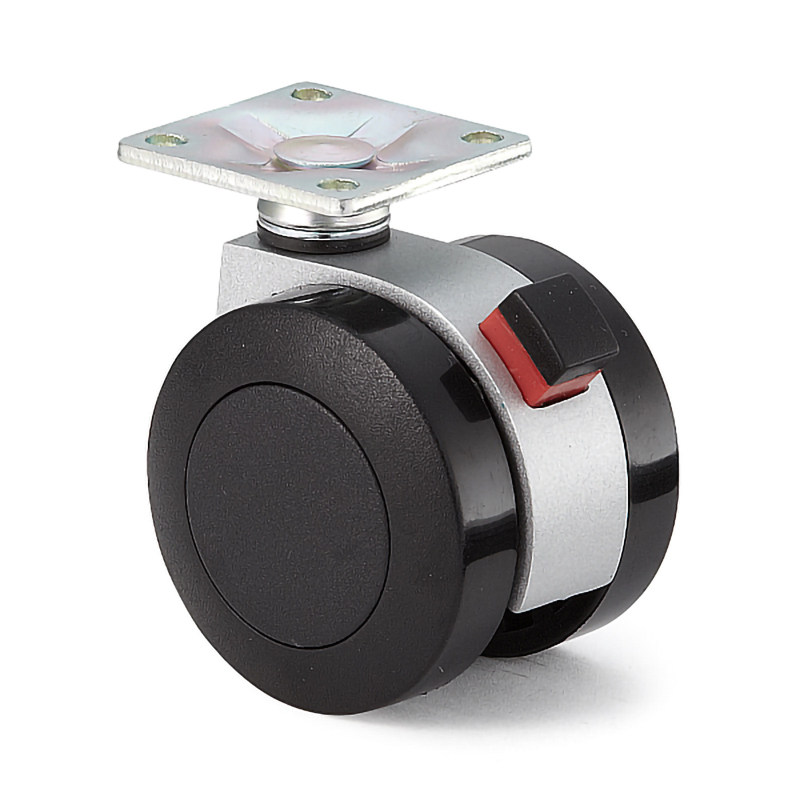 蓝普家具载板式万向轮电脑椅配件滑轮家具柜脚轮带刹车fa45p