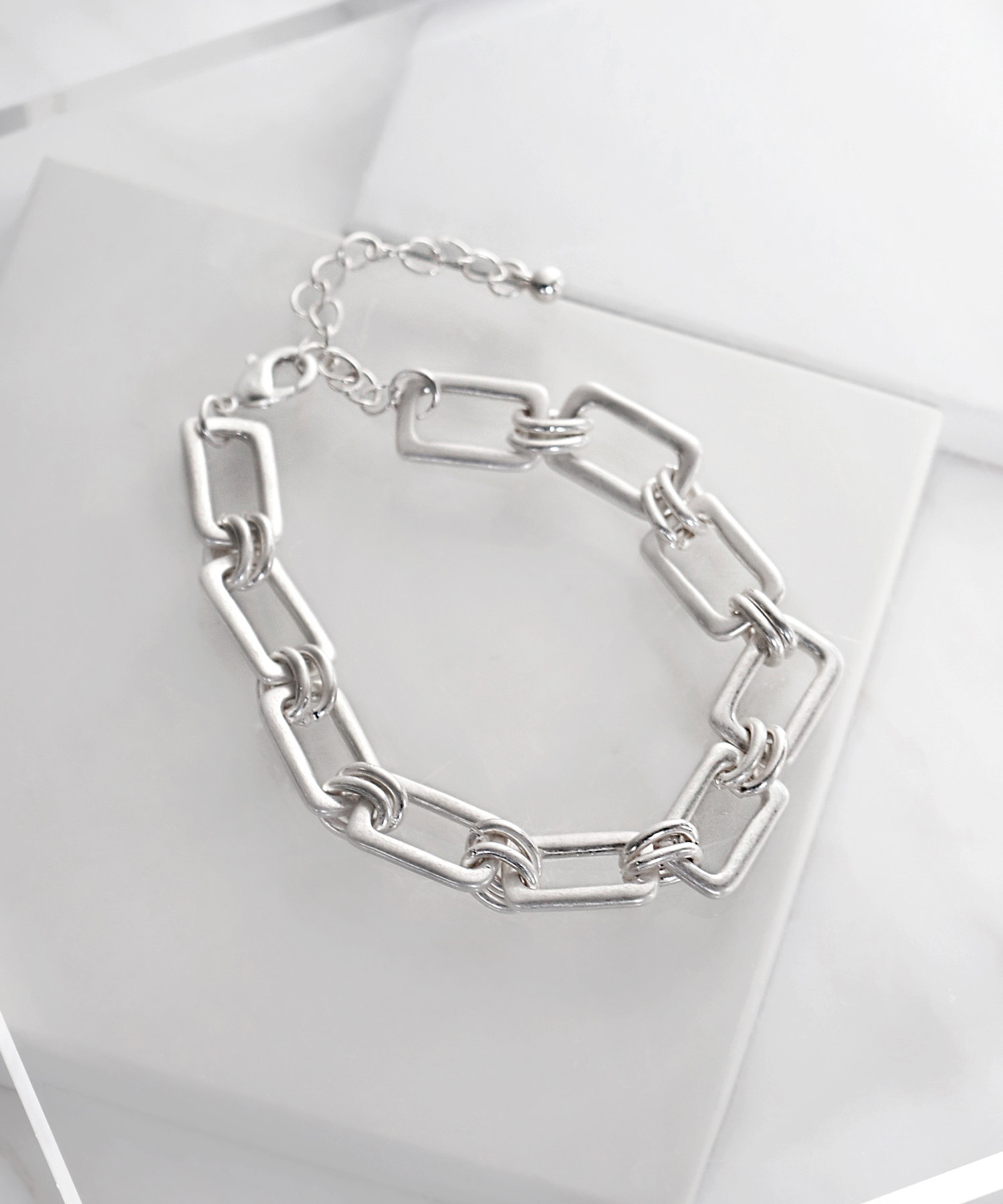 包拼邮日本代购anemone日系小众设计设计方方形金属手链