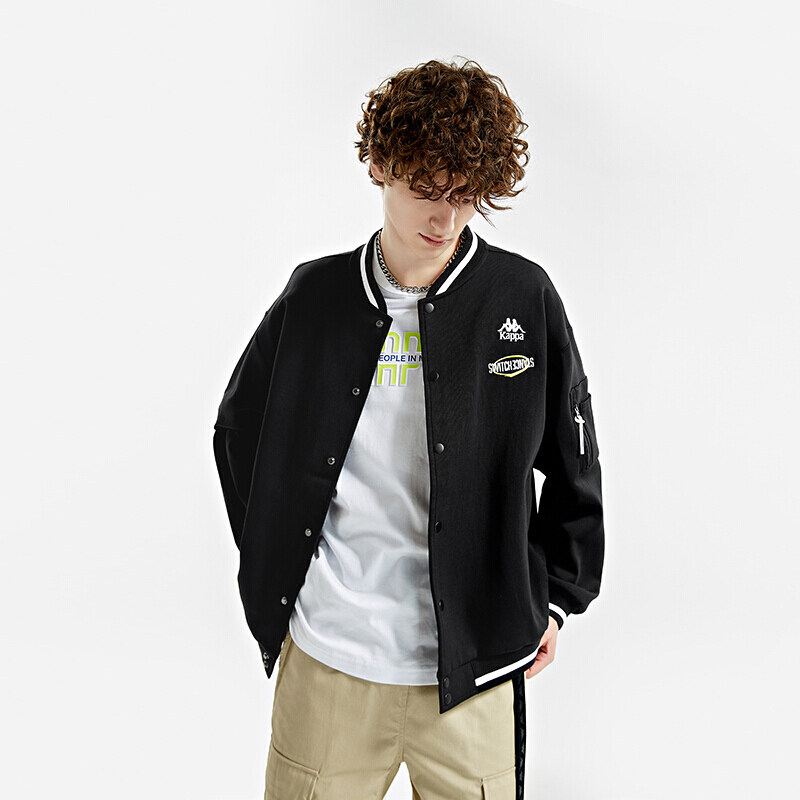 kappa卡帕男立领开衫外套2021秋季新款运动棒球运动茄克