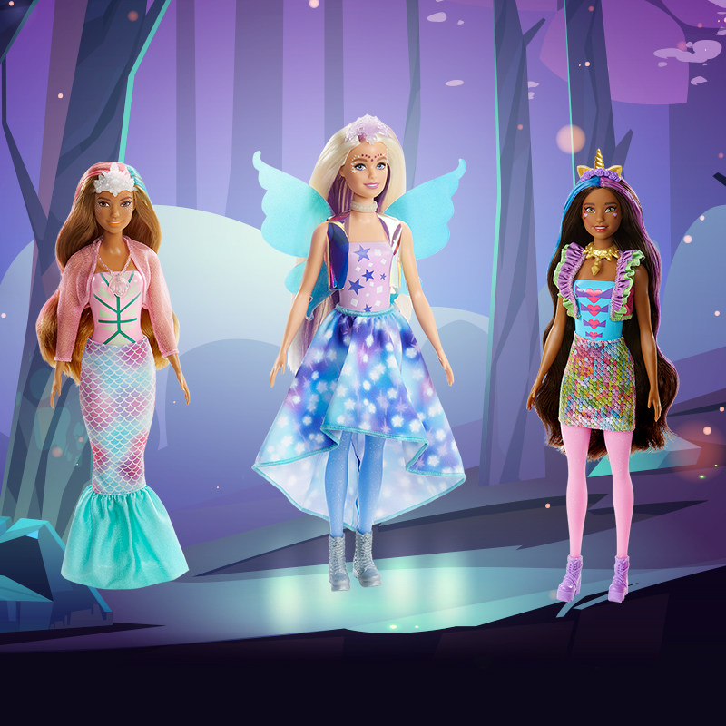 芭比惊喜变色色盲童话仙境组合女孩梦幻公主儿童玩具bjd娃娃