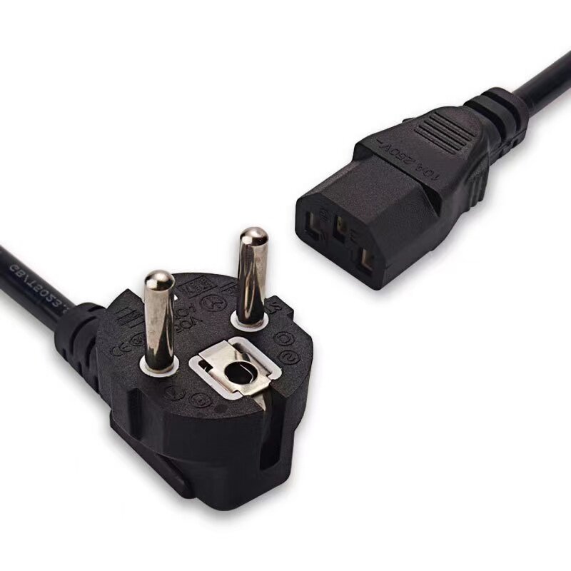 电源线欧规欧标三插ac插头三孔字尾230v10欧盟电源线