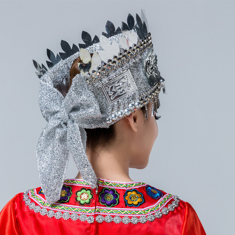 苗族头饰成人新款少数民族头饰女民族风侗族舞蹈演出头饰苗族帽子