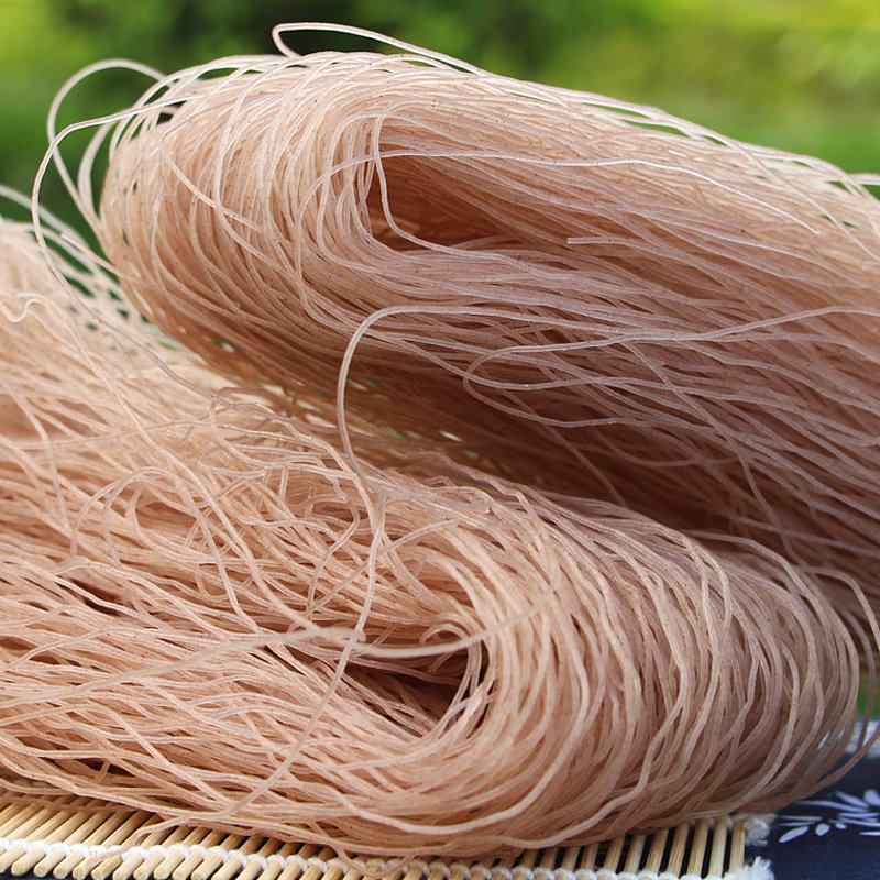 买2袋包邮送调料云南蒙自过桥米线 红米干米线500g元阳梯田红米线