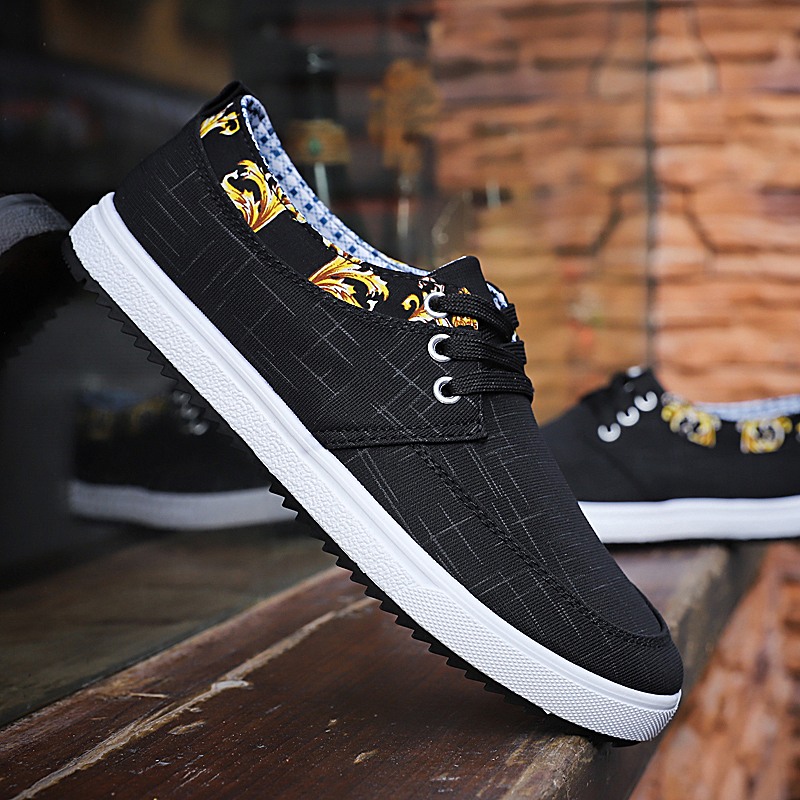 春季老北京布鞋工作鞋子男韩版潮流运动休闲板鞋男春季透气帆布鞋