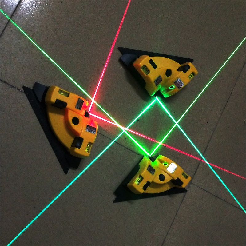 进口强蓝绿激光直角水平仪贴砖裁剪布料红外2线平水精度打线定位