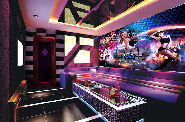 定制ktv墙布壁画酒吧包间美女dj人物现代定制壁画