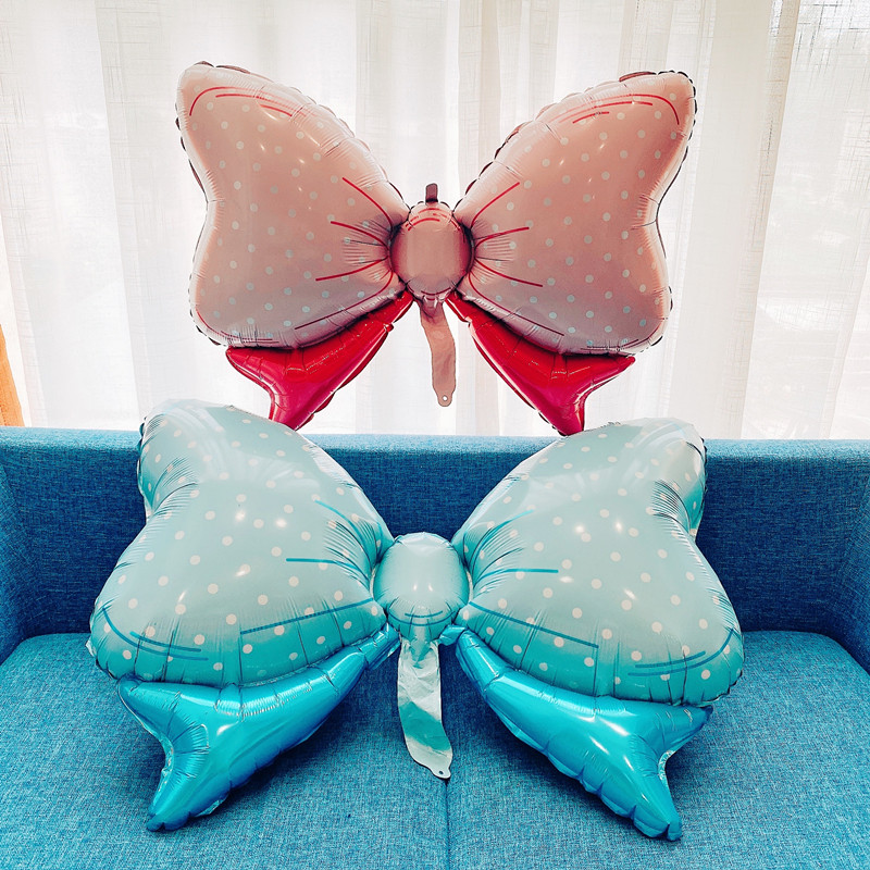 蝴蝶结铝膜气球宝宝满月周岁装饰babyshow生日派对布置气球