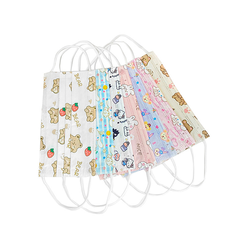 口罩夏季防晒印花一次性可爱儿童卡通图案成人口罩